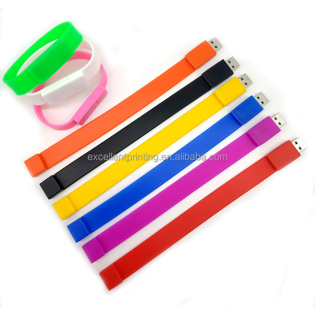 Custom USB Bracelets Promotional Gift Wristband with Logo Wrist Band Silicone Bracelet with USB Flash Drive 4GB 8GB 16GB 32GB...