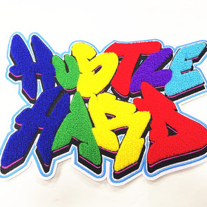 Patch in ciniglia ricamate in 3D personalizzate con logo, da cucire, stile <span class=keywords><strong>lettere</strong></span> universitarie per felpe con cappuccio - Product Image 5