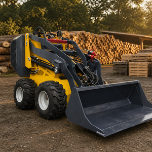 LIVRAISON GRATUITE CE ISO EPA Moteur Diesel 20 CV Chargeuse compacte sur pneus de 850 kg 950 kg avec grappin à bois, tondeuse à gazon et chasse-<span class=keywords><strong>neige</strong></span> - Product Image 1