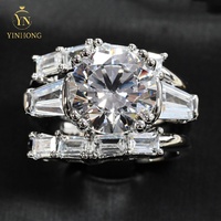 Bague de fiançailles de mariage personnalisé ovale cubique bague de fiançailles en argent 925 Moissanite bague de fiançailles pour les femmes