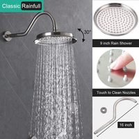Meilleures ventes : Ensembles de robinetterie de douche en nickel brossé pour salle de bain, système de douche pluie avec pommeau de pluie, douchette à main et bec de baignoire