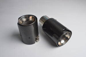 Kustom ujung knalpot serat karbon pipa ekor untuk bmw e36 e46 m3 muffler dengan penjepit - Product Image 6