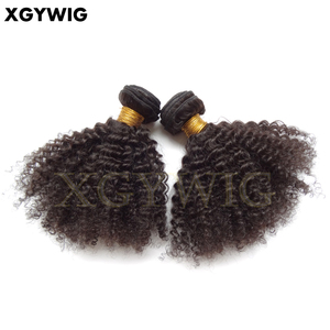 Paquetes de Color Natural de 10 "-30", 100g, precio de fábrica, venta al por mayor, 100% extensiones de tejido Remy virgen, proveedor de cabello rizado Afro - Product Image 2
