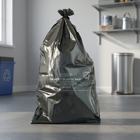 Bolsa de Basura Negra de Grado Industrial, No Soy una Bolsa de Plástico, Biodegradable, Compostable, PBAT, PLA, Almidón de Maíz, Alta Resistencia, Antiestática