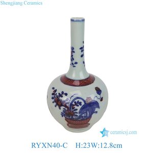 Florero pequeño pintado a mano de Jingdezhen, diseño decorativo para el hogar, paisaje de Fénix, guerreros, Bogu, azul y blanco - Product Image 4