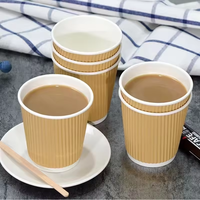 Gobelets à café en papier ondulé enduit biodégradable et recyclable de la marque King Garden, couleurs personnalisées, avec couvercles – Vente chaude