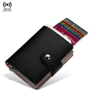 Rfid cüzdan kredi kart tutucu Bifold para çanta <span class=keywords><strong>Pop</strong></span> <span class=keywords><strong>up</strong></span> Metal kasa Hasp akıllı ince erkek çanta çile cüzdan ile erkekler için - Product Image 1