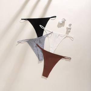 Vente en Gros de Strings <span class=keywords><strong>Tanga</strong></span> Dos en T G-string en Coton pour Femme, Tailles S M L XL, Dos Sexy avec Design à Ceinture Fine - Product Image 4