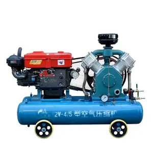 2V-4/5 Diesel Portable Piston Air Compressor To Compressed Air For Mining Or Rock Drilling Machine With Jack Hammer
