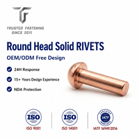Rivets de contact électriques TianFang, rivets pleins à tête ronde en cuivre pur à faible résistance de contact, tailles personnalisées et devis rapide