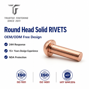 Rivets de contact électriques TianFang, rivets pleins à tête ronde en cuivre pur à faible résistance de contact, tailles personnalisées et devis rapide - Product Image 1