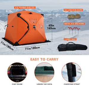 US CA livraison gratuite livraison directe approvisionnement d'usine <span class=keywords><strong>tente</strong></span> hexagonale <span class=keywords><strong>de</strong></span> pêche sur glace d'hiver 2 3 4 personnes pêche sur glace sauna <span class=keywords><strong>tente</strong></span> esquimau - Product Image 2