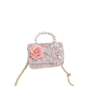 Bolsa de Acessórios de Moda Infantil, Bolsa Transversal para Meninas, Bolsa de Pérolas, Bolsa de Princesa, Porta Moedas, Atacado - Product Image 1
