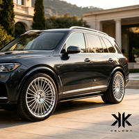 Nouvelles jantes en alliage d'aluminium forgé 6061 T6, style éventail, finition argent poli, multi-rayons, concaves profondes, VIP, 18-24 pouces