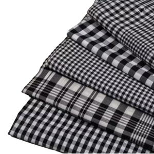 Classic Black/<span class=keywords><strong>White</strong></span> percalle Check 100% popeline di cotone tinto in filo tessuti per camicie - Product Image 1