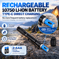 Lampe torche stylo rechargeable 550LM, double alimentation Type-C, LED, portative, faisceau 120M, éclairage d'inspection EDC pour réparation extérieure