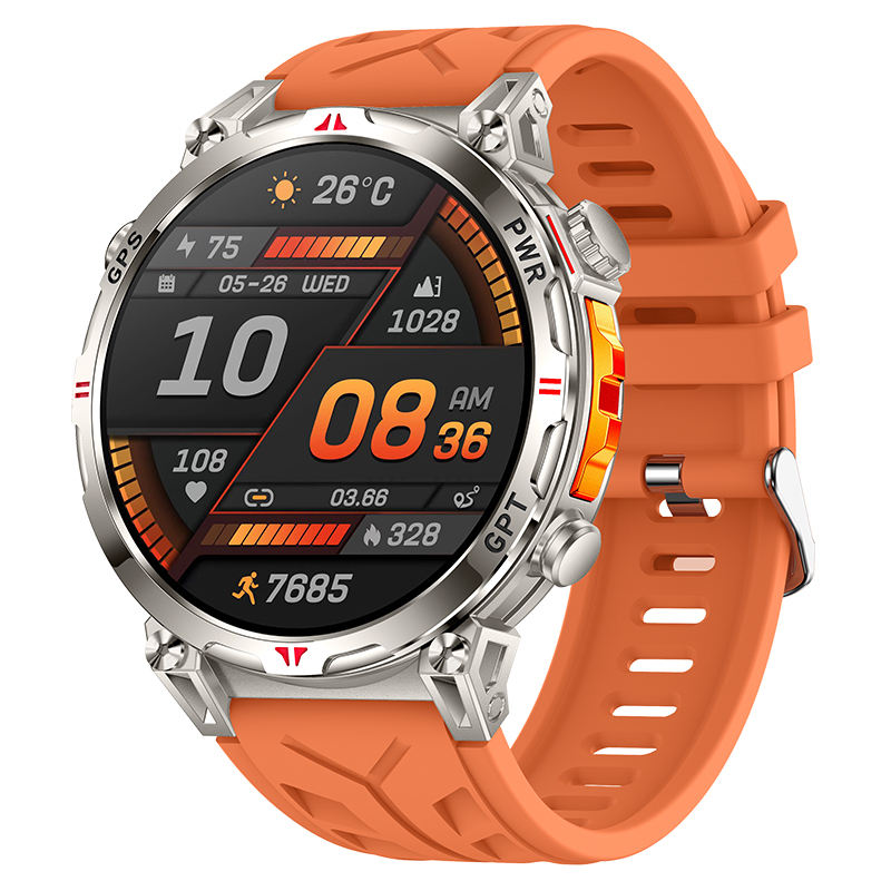 2026 KC93 GPS Smartwatch 1.56Inch AMOLED Compass AI Assistance ChatGPT 30M Waterproof Health Monitoring Outdoor Smart Watch