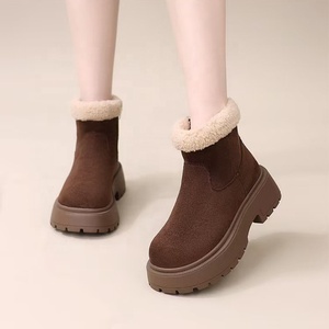Stivali da Neve alla Caviglia da Donna alla Moda <span class=keywords><strong>con</strong></span> Suola Spessa, in Pelle Scamosciata Felpata, Stivali Invernali <span class=keywords><strong>con</strong></span> Tacco a <span class=keywords><strong>Zeppa</strong></span> per Tenere al Caldo - Product Image 6