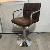 Tabouret de bar pivotant en cuir PU à hauteur réglable, ergonomique, avec dossier en cuir, chaise haute réglable en hauteur pour bar, vente en gros