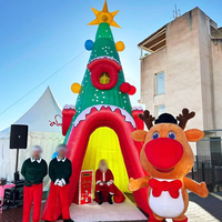 Château gonflable de Noël commercial de vacances extérieures d'enfants Maison gonflable de rebond de Noël de père Noël pour des enfants