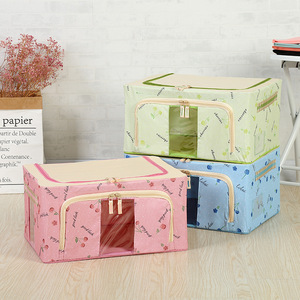 Tela Oxford Macaron caja de almacenamiento plegable hogar caja para ropa juguetes edredón Manta con ventana - Product Image 2