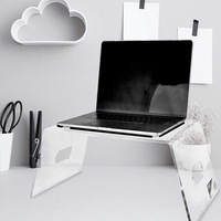 Support de moniteur en acrylique pour ordinateur, 5 pièces, socle de bureau pour clavier