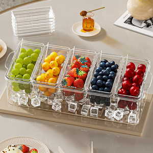 Boîte <span class=keywords><strong>de</strong></span> <span class=keywords><strong>conservation</strong></span> transparente <span class=keywords><strong>pour</strong></span> fruits à 5 compartiments, récipients <span class=keywords><strong>de</strong></span> rangement <span class=keywords><strong>pour</strong></span> condiments, boîte à <span class=keywords><strong>salade</strong></span> réfrigérée divisée avec couvercle - Product Image 2