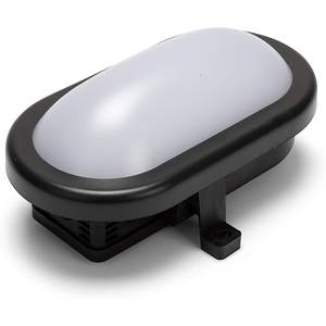 Lámpara de Pared LED Negra Velamp TartaRuga de 5.5W, IP54, 450Lm, 4000K, Iluminación Exterior para Jardín, Plástico ABS, Montaje en Tira Larga - Product Image 1