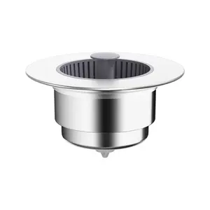 Hot selling kitchen sink three-in-one drainage filter and plug combination stainless steel anti-blocking basket filter