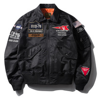 Veste bomber tactique imperméable pour homme, col rabattu vintage, veste de pilote, veste en nylon brodée sur mesure