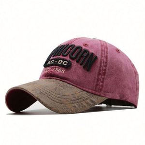 Wholesale <b>Mens</b> Custom Sports <b>Cap</b> Washed PU Brim Two Tone Leisure <b>Baseball</b> <b>Cap</b> With Embroidery - Product Image 4