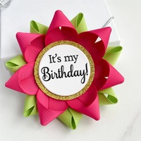 OKAY Badges Boutons Faits Main Joyeux Anniversaire, Décoration Ruban Rosette pour Filles, Garçons, Femmes