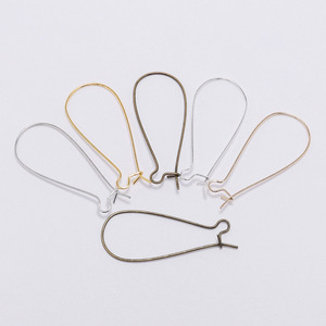 Teardrop U Shape Ear Hooks Silver Gold Antique <b>Bronze</b> Rhodium KC Gold Plated Iron For Earring Making Jewelry Findings - Product Image 1