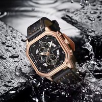 Montre homme Crrju 2314 décontractée, calendrier complet, luxe, lumineuse, étanche 30 m, chronographe quartz, mode.