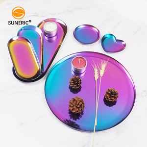 Plato de fruta seca, platos, bandeja para velas, comida de lujo, pastel de Chocolate, joyería ovalada de Metal, bandejas para servir al por mayor de acero inoxidable - Product Image 1