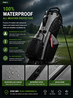 Sac de golf imperméable en cuir PU avec fermeture éclair, portable et durable, 14 compartiments pour clubs, accessoires de golf personnalisables