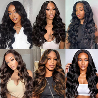 Extensions de cheveux humains brésiliens ondulés, mèches épaisses, vierges non traitées, noir naturel, fournisseur d'usine