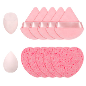 Juego de Esponjas de Maquillaje para Limpieza Facial, Forma de Corazón y Gota de Agua, Color Rosa, 3 Piezas, para Maquillaje Facial - Product Image 5