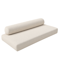 Coussin de sol d'extérieur rond beige en mousse de soutien résistante à l'eau avec dossier amovible, facile à nettoyer et confortable