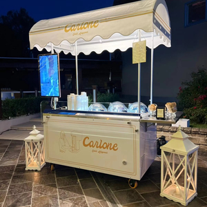 Dặm đường phố ngoà<span class=keywords><strong>i</strong></span> trờ<span class=keywords><strong>i</strong></span> dặm thực phẩm xe tả<span class=keywords><strong>i</strong></span> Galaxy Pro v4c Tủ đông Showcase Gelato Kem giỏ hàng tất cả trong một máy như cửa hàng di động - Product Image 1
