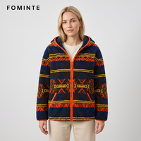 Veste polaire imprimée bohème pour homme, chaude et épaisse, style streetwear, avec capuche, en stock, vente en gros