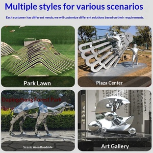 Large Landscape Stainless Steel Sculpture Custom <b>Mirror</b> Metal Hollowed-Out <b>Square</b> Guangdong Outdoor Campus City Landmark Source - Product Image 3