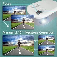Mini projecteur portable 720P HD LCD avec haut-parleurs intégrés, système d'exploitation Android, lampe LED USB - Cinéma maison et utilisation professionnelle/éducative