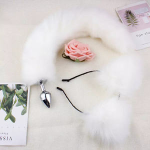 Anal Plug seks oyuncakları tilki kuyruğu popo fiş peluş kedi kulak bandı Set seks oyuncakları çift Cosplay fabrika fiyat için - Product Image 4
