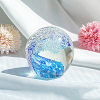 Boule de bulles d'art en verre Vente en gros Décoration de maison et de bureau Boule de vagues océaniques Cadeaux de collection Boule de cristal sur le thème de l'océan
