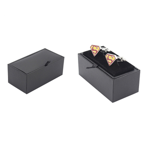 JINJIE – Boîte à boutons de manchette tendance prête à l'emploi, classique noire carrée, avec deux bandes, pour hommes, emballée en boîte - Product Image 6