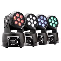 Patton 7*10W RGBW 4-en-1 Wash Moving Head LED Par Light avec contrôle DMX512 IP33 Verre trempé pour éclairage de scène DJ Disco