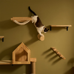 Modern Pet Product Cat Tree Furniture Condos House Perches Shelf Mounted Cat Wall Climbing Shelves