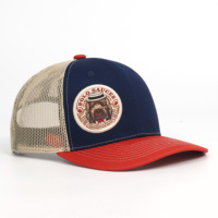 Topi Trucker 6 Panel Richardson 112 Terlaris, Patch Kulit atau Tenun Custom, Pinggiran Lengkung