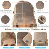 Perruque tendance longue HD en cheveux humains brésiliens Remy pré-épilée avec dentelle frontale, couleur blond cendré, pour femmes élégantes